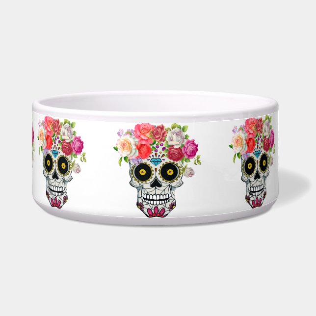 Comedero Calavera con floral (Frente)