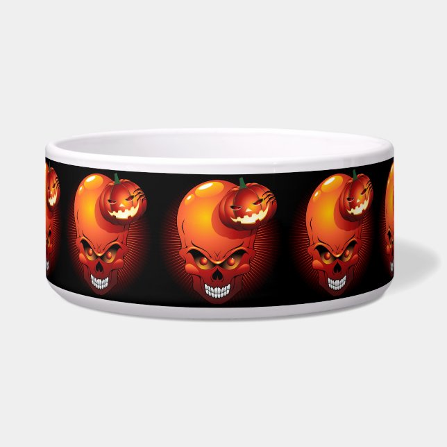 Comedero Calavera de Halloween y calabaza (Frente)
