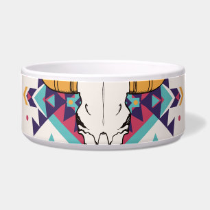 Comedero Calavera de toros tribales: Boho Seamless