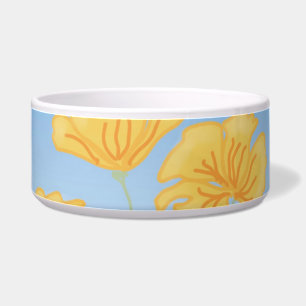 Comedero California Poppies Ceramic Pet Bowl