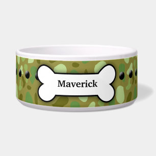 Comedero Camoflauge Army Personalizado Mascota Dog Food Bow