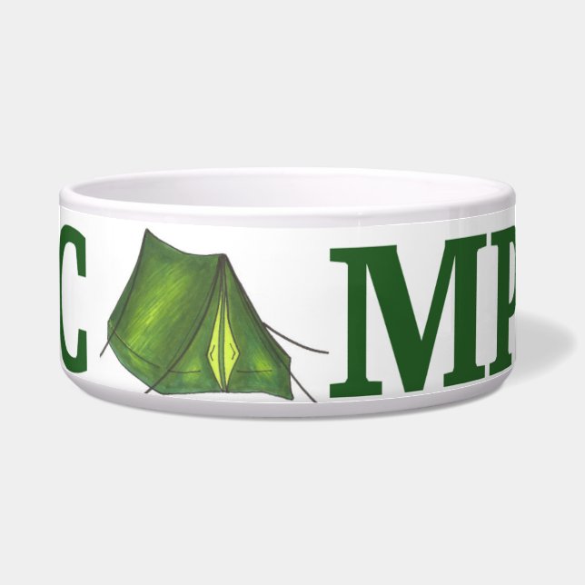 Comedero CAMP Green Tent Summer Camping Hiking Dog Bowl (Frente)