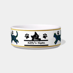 Comedero Campbell Tartan Kitty Taza personalizada para gato