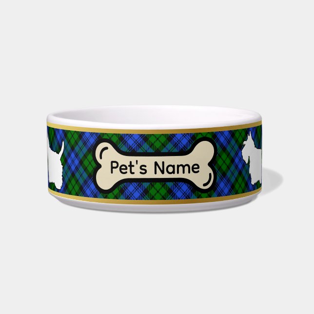 Comedero Campbell Tartan Scottie Dog Personalized Bowl (Frente)