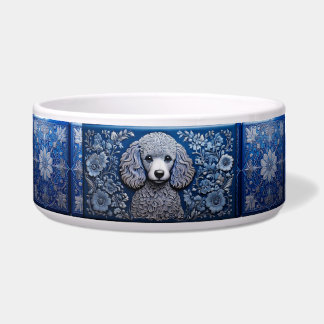 Comedero Caniche de hojalata azul