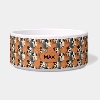 Comedero Cartoon Dog Pattern on Orange – Customizable 