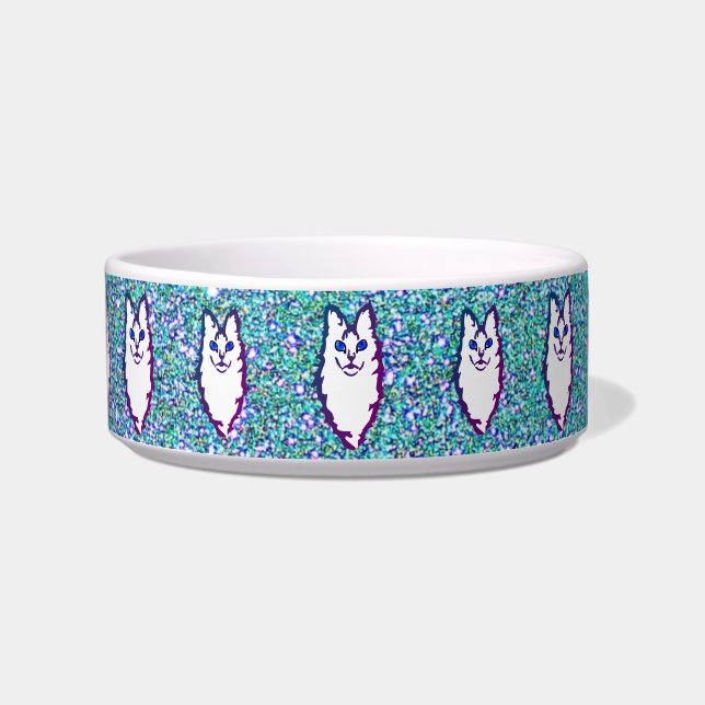 Comedero Cat - Angora de ojos azules (Frente)