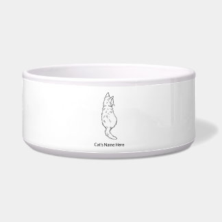Comedero Cat Back View Large Pet Bowl Personalized