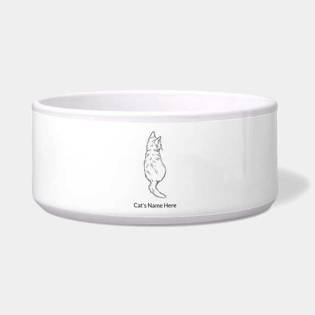 Comedero Cat Back View Large Pet Bowl Personalized (Frente)