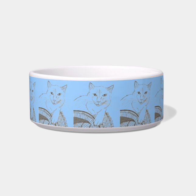 Comedero Cat Ragdoll Portrait Pet Bowl - Mod Blue (Frente)