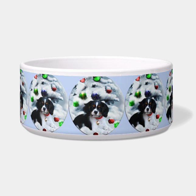 Comedero Cavalier King Charles Navidades Spaniel Dog Bowl (Frente)