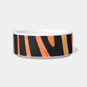 Comedero Cebra Estampado Negro y Naranja