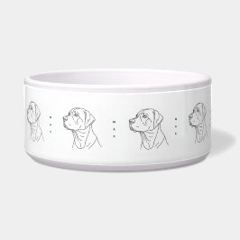 Comedero Cerámica de Labrador Retriever con Arte de Línea M