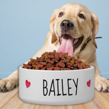 Cerámica simple personalizada de agua para perros