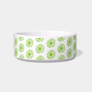 Comedero Chartreuse Green Daisy Print, Hippie Flower Print