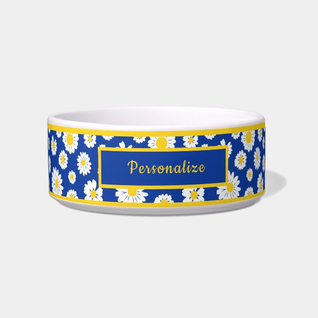 Comedero Cheerful Yellow and Blue Daisy Floral Pattern (Frente)