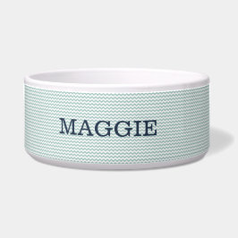 Comedero Chevron azul Pastel Gran Tazón de Perro