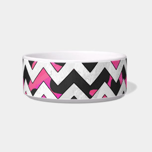 Comedero Chevron Cow Hot Pink and Black Print