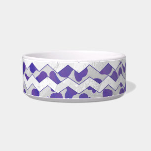 Comedero Chevron Dálmata Morado y Blanco