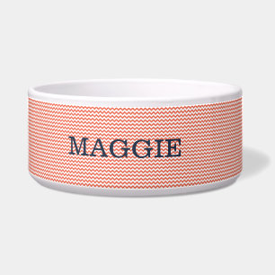 Comedero Chevron rojo claro Tazón de perro grande