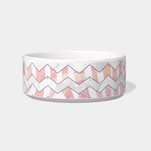 Comedero Chevron rosado y blanco de la cebra