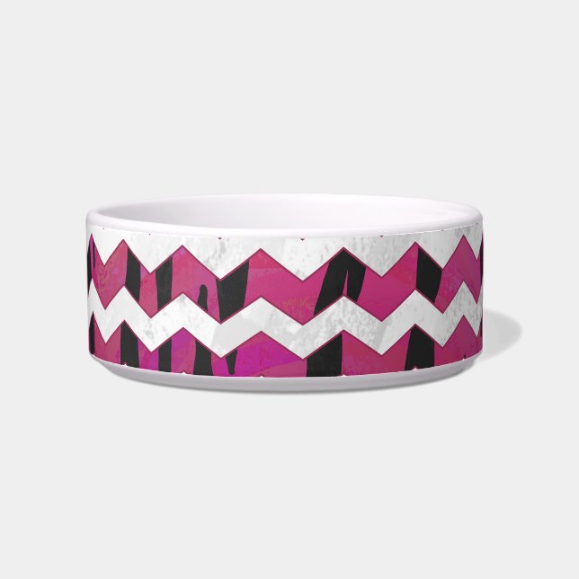 Comedero Chevron Tiger Hot Pink and Black Print (Derecha)