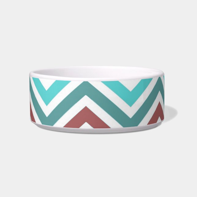 Comedero Chevron zigzag moderno, moderno y colorido (Frente)
