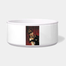 Chica con un gato negro en los brazos