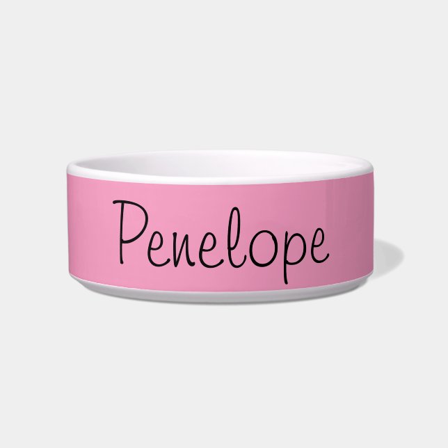 Comedero Chica rosa personalizado (Frente)
