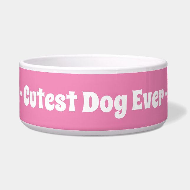 Comedero Chica rosado Perro Cutest Perro Mascota (Frente)