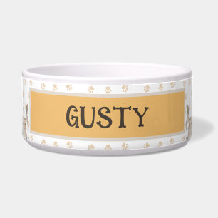 Comedero Chica y gatitos Mascota de arte Nombre Paw Patrón 