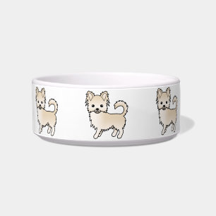 Comedero Chihuahua de abrigo largo crema Perros de dibujos 