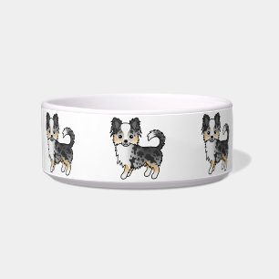 Comedero Chihuahua de pelaje largo Blue Merle Perros de dib
