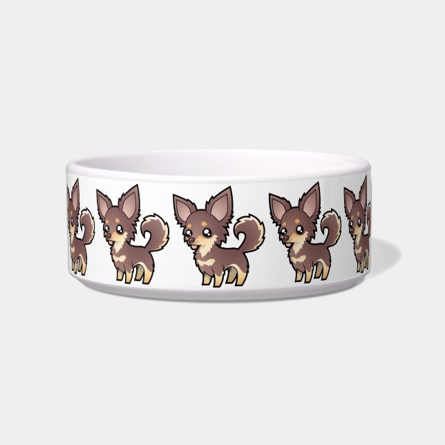 Comedero Chihuahua del dibujo animado (capa larga) (Frente)