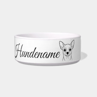 Comedero Chihuahua Minimalist Line Art personalized bowl