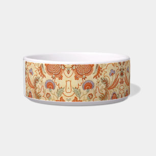 Comedero Chintz Floral Antiguo Terracota Francés Vintage