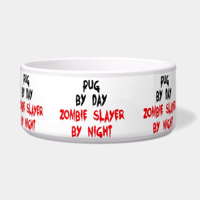 Comedero Chiste Zombie Pug Dog (Izquierda)