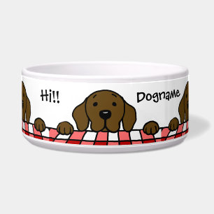 Comedero Chocolate Labrador que le mira cocina