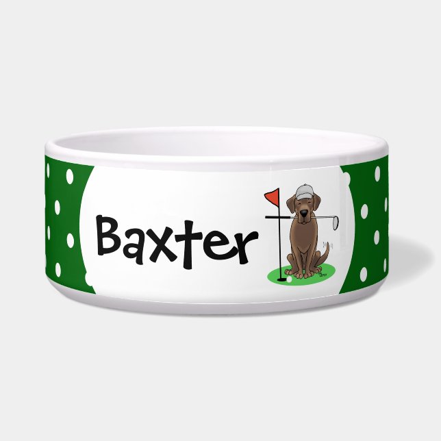 Comedero Chocolate Labrador Retriever de golf - Lindo (Frente)