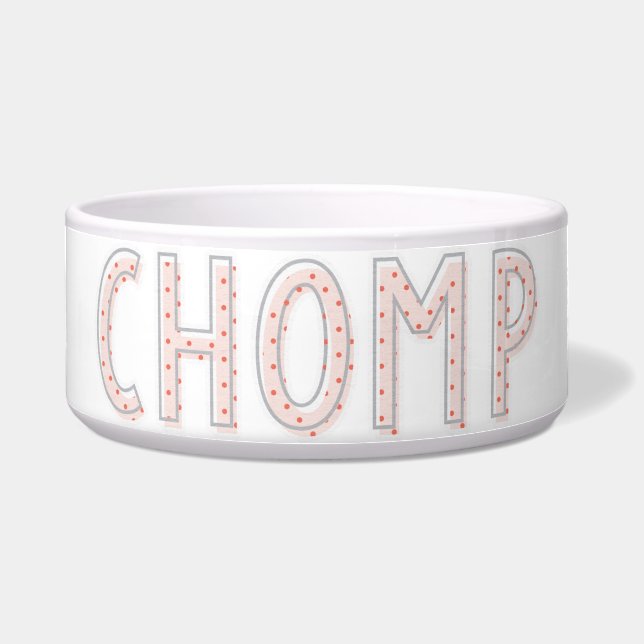 Comedero Chomp Pink Dots Ceramic Pet Bowl (Frente)