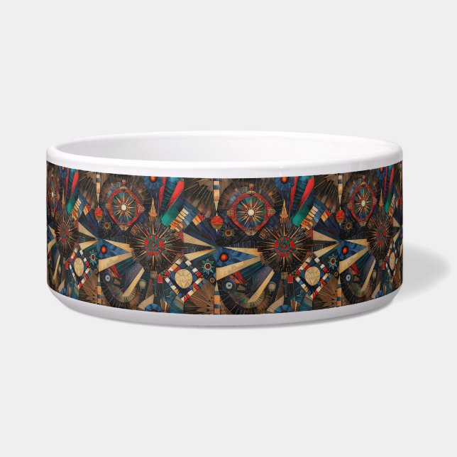 Comedero Cian Suave "Crónicas Indígenas Antiguas" Pet Dini (Frente)