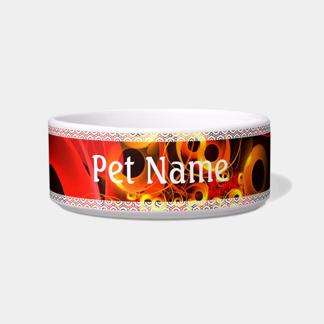 Comedero Círculos Coloridos Patrón de Arte Abstracto Modern (Frente)