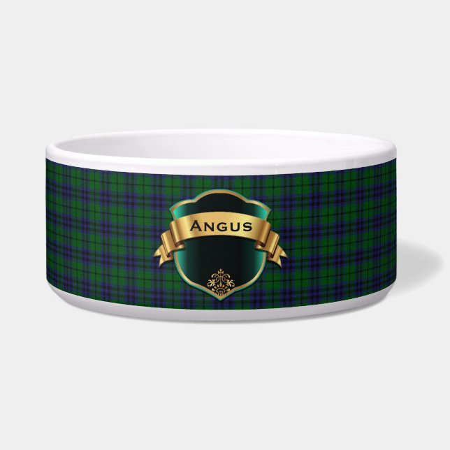 Comedero Clan Austin Personalizado Tartan Plaid Pet Bowl (Frente)