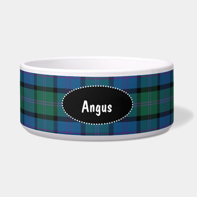 Comedero Clan MacThomas Plaid Personalizado Dog Bowl (Frente)