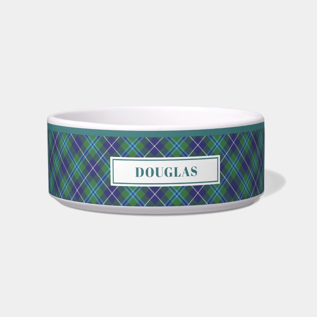 Comedero Clan personalizado Douglas Tartan Plaid (Frente)