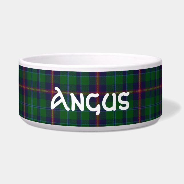 Comedero Clan Young Personalizado Tartan Plaid Pet Bowl (Frente)