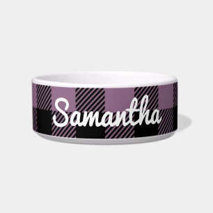 Comedero Clásico Cuadro de Plaid Buffalo Morado Personaliza