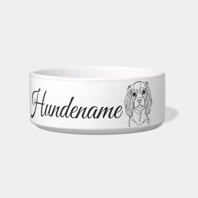 Comedero Cocker Spaniel Line Art personalized bowl (Frente)