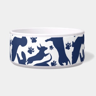 Comedero Cojín decorativo del patrón Dachshund azul