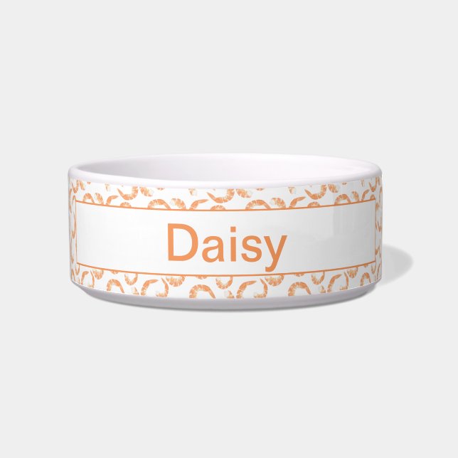 Comedero Colas de Camarón Hervidas Personalizadas - Tazón B (Frente)